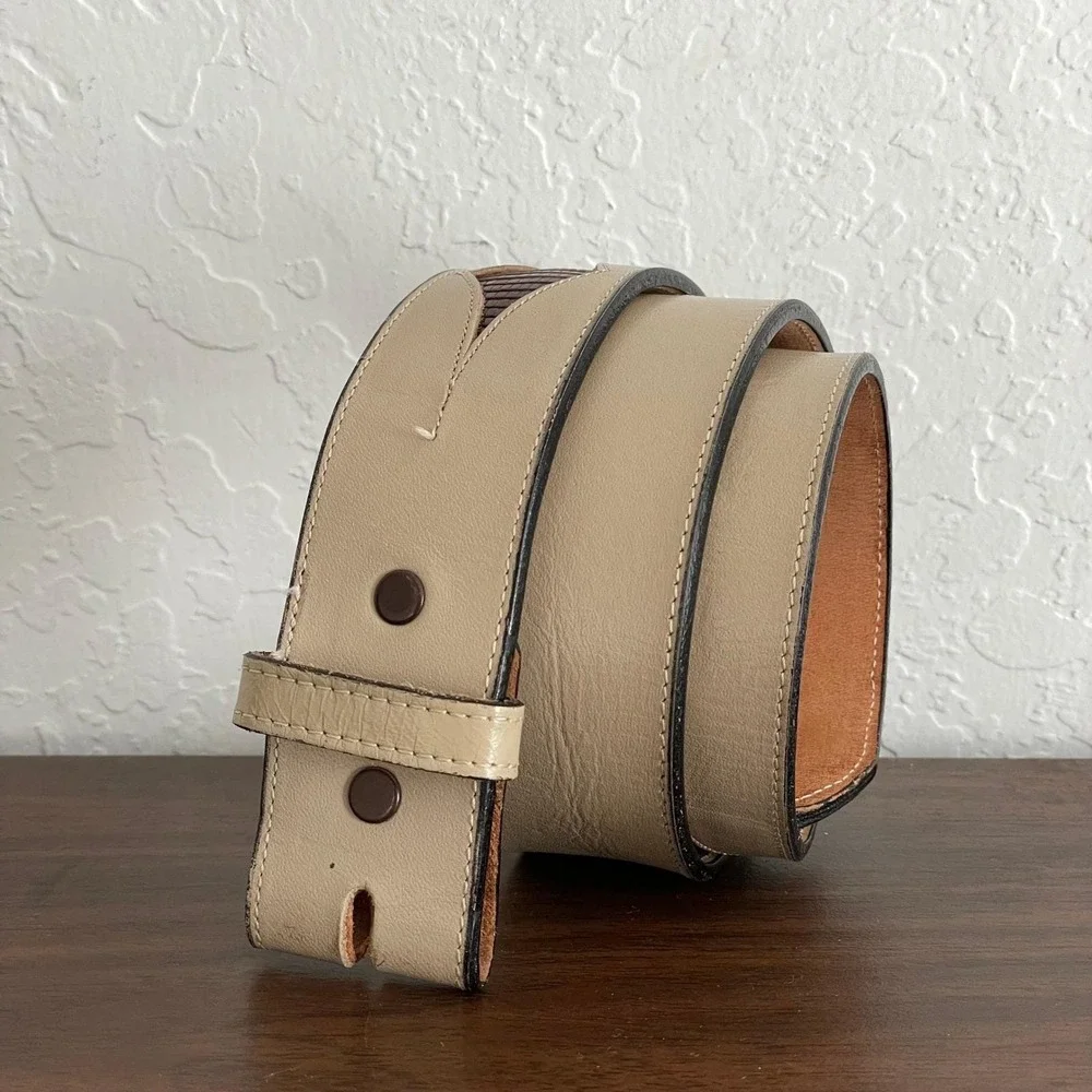 VTG Tony Lama Buckle Belt size 28‎ Beige/Brown Alligator Lizard Leather Western